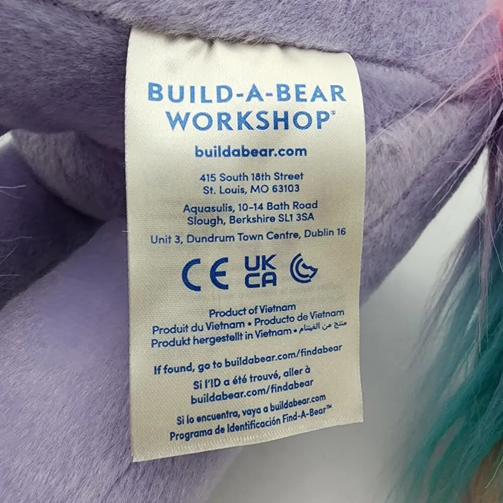 Build a Bear Fairy Friends Purple Unicorn Plush Stuffed Animal 15